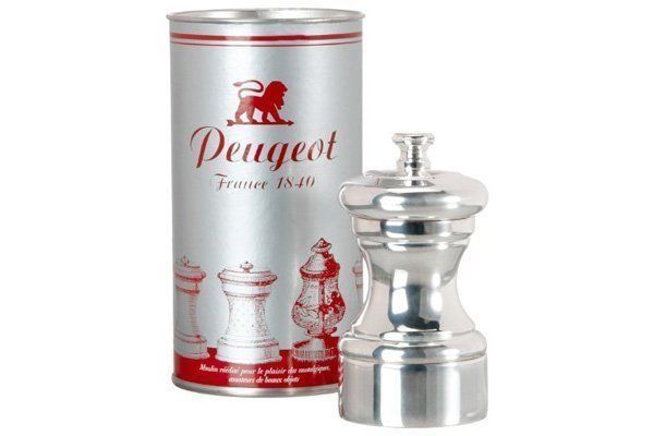 Мельница Mignonnette Peugeot для соли, 10 см, серебро, в подарочной коробке