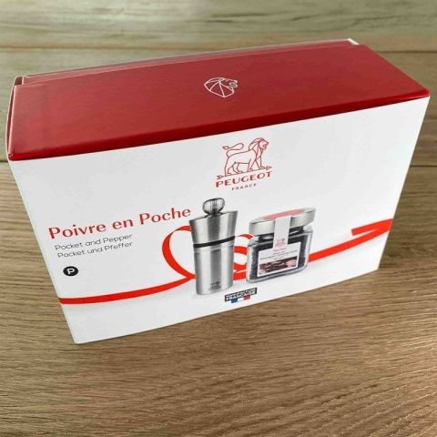 Набор Мельница Pocket Peugeot для перца + баночка перца Тан Хой