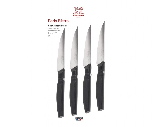 Набор ножей для стейков Steakmesser Paris Bistro Peugeot 11 см, 4 шт.