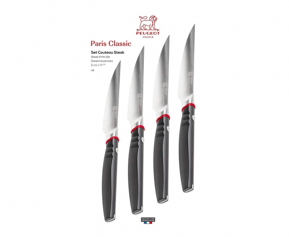 Набор ножей для стейков Steakmesser Paris Classic Peugeot 11 см, 4 шт.