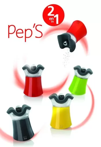 Мельница для перца и солонка 8 см 2-в-1 Pep's Peugeot зеленая акрил